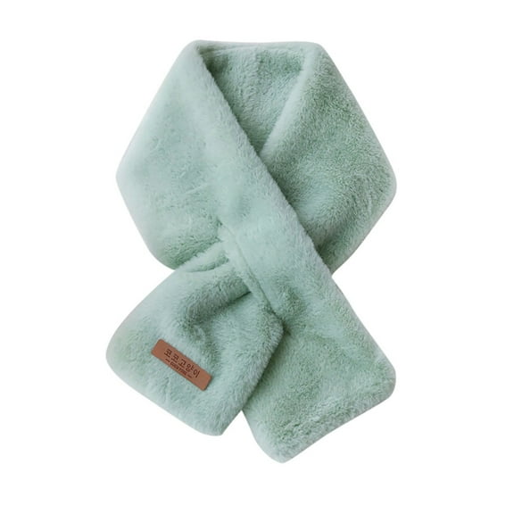 Dndkilg Womens Cute for Teen Girls Scarf Wrap Outdoor Faux Fur Travel Fluffy Scarves Mini Short Neck Neck for Women Warm Winter Cold Weather Green