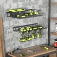 thumbnail image 7 of Yeabett Power Tool Organizer, 2 Layers Storage Rack with 4 Drill Holders, Heavy Duty Metal Floating Tool Shelf Garage Wall Mounted, 7 of 7