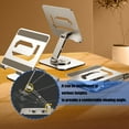 thumbnail image 4 of YongCo Aluminum Tablets Stand Adjustable Angle Foldable Design 360Rotating Base for Mobile Device, 4 of 12
