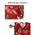 thumbnail image 6 of Valentines Living Room Curtains 2 Panel, Pink Red Love Heart Spring Green Botanical Cafe Window Treatment, Farmhouse Bedroom Bathroom Kitchen Curtains Drapes 104"x45", 6 of 6