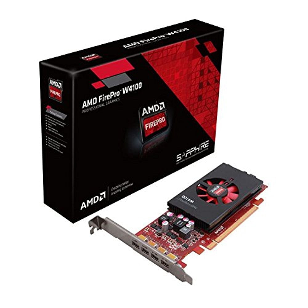 ATI AMD FirePro W4100 2GB GDDR5 4Mini DisplayPorts Low Profile PCI-Express Video Card 100-505979