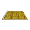 thumbnail image 2 of Ahgly Company Machine Washable Indoor Square Abstract Yellow Modern Area Rugs, 6' Square, 2 of 4