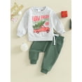 thumbnail image 2 of Toddler Baby Boy Girl Christmas Outfit Infant My First Christmas Sweatshirt Jogger Pants Clothes Set, 2 of 9
