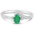 thumbnail image 4 of 14k White Gold Oval Emerald And Diamond Ring, 4 of 8