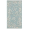 thumbnail image 3 of Safavieh Courtyard Caleb Botanical Indoor/Outdoor Area Rug, Aqua/Cream, 2' x 3'7", 3 of 13