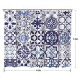 thumbnail image 5 of Blue Ethnic Geometric Patchwork Pattern Shower Curtain 84"x72" ,Bathroom Decorative Shower Curtains Set with 12 Hooks,Modern Waterproof Washable Shower Curtain, 5 of 6