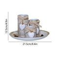 thumbnail image 4 of Taotanxi Farmhouse Coffee Table Decor Candle Holder - Boho Wooden Tray with 3 Tealight Candles Holders for Tables Centerpiece Home Decorations Living Room Fireplace Whitewashed, 4 of 6