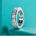 thumbnail image 2 of Silvago Jewel Princess Cut 3.2 Ct Diamond Wedding Band for Women's - Diamond Anniversary Gifts for Wife - 14k White Gold Over Diamond Band for Women's - Channel Set Women's Engagement Band, 2 of 8