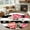 White Pink, variant on 6ft Round Rug, Flower Stripes Non-Skid Rubber Backing Large Area Rugs - Living Room Bedroom Home Office, Black White Geometric Pink Rose Floral Indoor Floor Mat Carpets Washable Rug