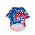 thumbnail image 4 of Small Dog Shirt 4Th of July Patriotic Tie Dye Lightweight Pet Apparel Red White Blue Star Print 1 Pc Breathable Casual Daily Wear, 4 of 5
