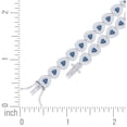 thumbnail image 3 of Sterling Silver Womens Blue White Heart Round Cubic-Zirconia Heart Fashion Link Bracelet 7, 3 of 3