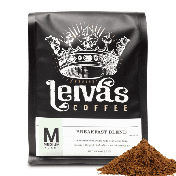 Leiva’s Breakfast Blend Medium Roast Coffee (8oz), Roasted to Order, Small Batch Guatemalan Beans – Organic Single Origin Coffee Ground - Low Acidity Medium Roast for Drip & French Press Brews
