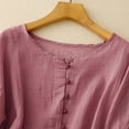 thumbnail image 3 of Linen Shirts for Women Summer 2025 Retro 3/4 Sleeve Boho Cotton Tops Dressy Casual Blouses Teacher Loose Tunics, 3 of 7