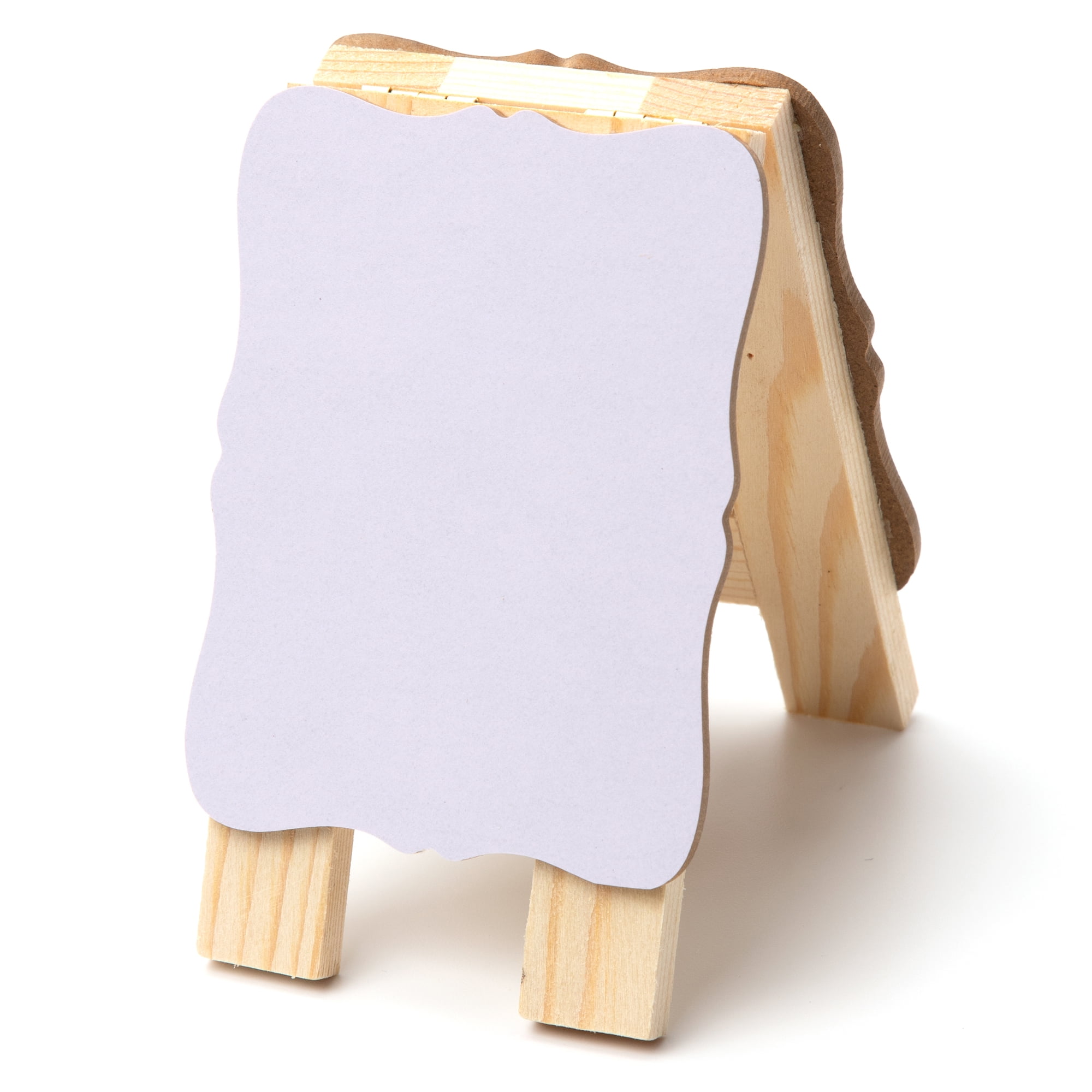 Hello Hobby Small Mini Folding Chalkboard & Dry Erase with Wood Easel, Double Sided, Black MDF