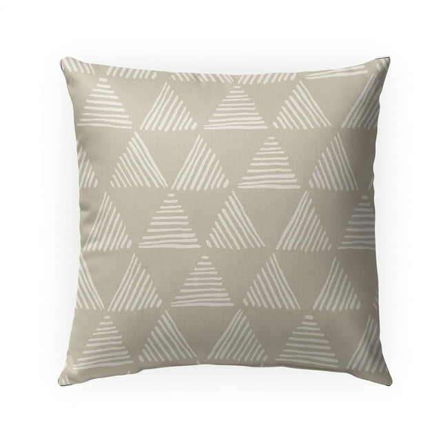 Triangular Prism Beige Outdoor Pillow by Kavka Designs