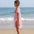 thumbnail image 4 of mgoYE Big Girl's V Neck Crochet Short Sleeve Beach Dress Summer Swimsuit Bikini Cover Up(Pink,10-12 Years), 4 of 9