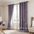 thumbnail image 2 of SNITIE Crushed Velvet Grommet Curtains, 2 Panels Luxurious Thermal Insulated Soundproof Drapes, Light-Filtering Soft Durable Window Treatments for Living Room Office, 2 of 8