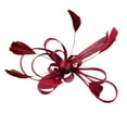 thumbnail image 2 of Jusqu'à 10 $ Bandeau Rouge Fascinators Chapeau Fleur Maille Rubans Plumes sur un Bandeau Fête du Thé Couvre-Chef, 2 of 4