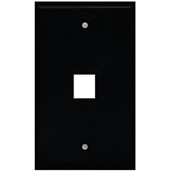 RiteAV Black 1 Port Blank Wall Plate - Flat