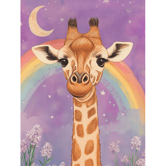Cute Giraffe Canvas Wall Art， Perfect for Living Room， Bedroom， Nursery， Office， and Hallway Decoration.