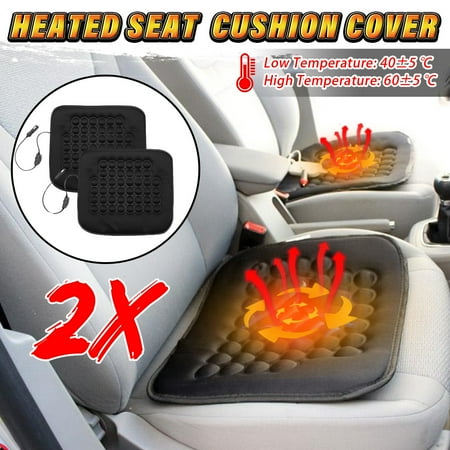Electric Car Front Seat Heated Cushion Thermal Heating Pad Black 12v Electric Car Front Seat Heated Cushion Thermal Heating Pad Black 12v 30w Winter Warmer Cover Vehicle Van Auto Suv Truck Caravan Fiber Cloth Us