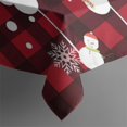 thumbnail image 5 of Red Christmas Snowman Pattern Square Tablecloth,Waterproof Square Table Cover,Wipeable Spillproof Washable Table Cover for Home Kitchen Party Decor 60"x60"(152x152cm), 5 of 6