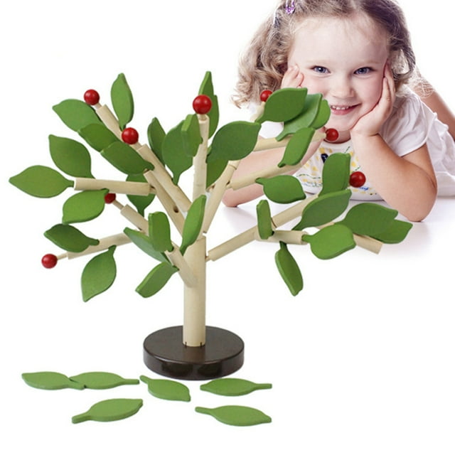 Kids Building Block Set Wood Funny Tree Shape Early Learning Toy Educational Toy
