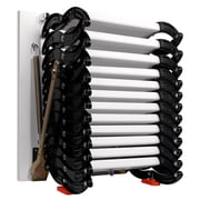 12FT Wall-Mounted Attic Ladder Pull Down System, Alloy Steel Collapsible Ladder Pull Down Attic Stairs,1100 LBS Capacity Foldable Loft Stairs with Armrests
