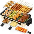 thumbnail image 2 of Electric Indoor Grill 1500W -2 in 1 Smokeless Indoor Grill for Kitchen with Non-stick Removable Grill & Griddle Plate,Temperature Control Korean BBQ Grill with 3 Cheese Pans Dishwasher Safe, 2 of 8