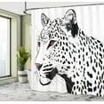 thumbnail image 5 of Ambesonne Tattoo Shower Curtain, Leopard Big Cat Spots, 69"Wx84"L, White and Black, 5 of 5