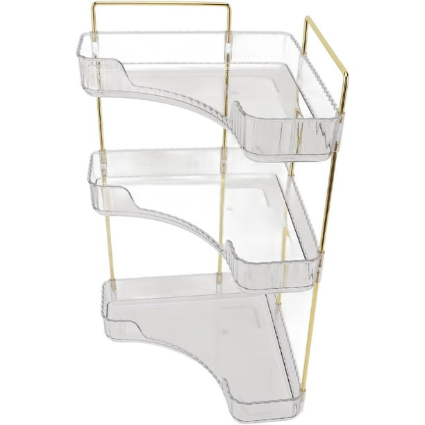 Veeki 3 Tier Makeup Shelf Organizer Rack Aesthetic Corner Bathroom ...