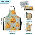thumbnail image 3 of 5 Pcs Kitchen Set Heat Resistant Oven Mitts and Non-Slip Pot Holders with Adjustable Cooking Apron Cute Pumpkin and Leaf, 3 of 6