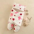 thumbnail image 2 of Newborn Baby Boy Girl Cute Print Flannel Receiving Sleeping Blanket Wrap Swaddle, 2 of 3