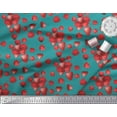 thumbnail image 3 of Soimoi Japan Crepe Satin Fabric Raspberry,Strawberry & Cherry Fruits Print Fabric by The Yard 42 Inch Wide, 3 of 3