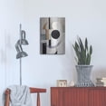 thumbnail image 4 of Luxe Metal Art 'Black and Tan Geometric 3' by Petals Prints Design, Metal Wall Art, 16"x24", 4 of 9
