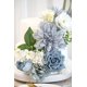 thumbnail image 4 of Piklado Caja Combinada De Flores Artificiales, Juego De Flores Artificiales, Hojas Sueltas Y Tallos, Ramo De Centro De Boda, Novia, Boda, Baby Shower (Gris Blanco Azul), 4 of 5