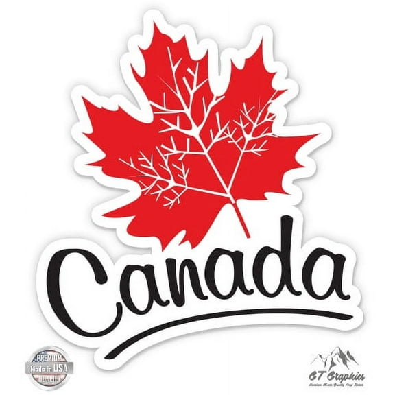 Canada Maple Leaf Travel Suitcase Sticker - 3" Vinyl Sticker - For Car Laptop I-Pad Phone Helmet Hard Hat - Waterproof Decal