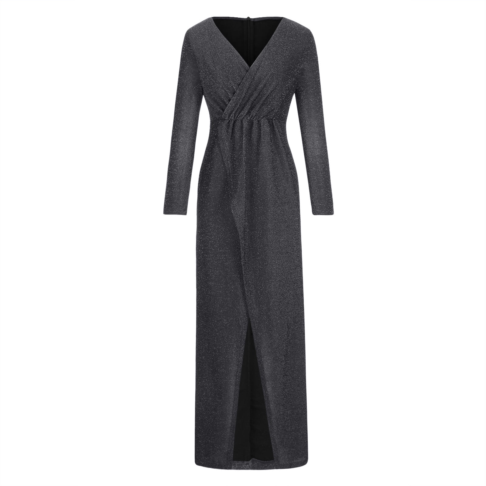 CEHVOM Fashion Women Casual Long Sleeve V-Neck Dress Skirt Autumn