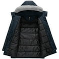 thumbnail image 3 of KVE Women's Plus Size Quilted Winter Coat Warm Puffer Jacket Thicken Parka with Removable Hood Navy 1X, 3 of 9