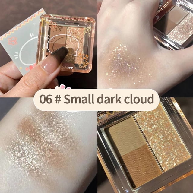 Small And Exquisite Eye Shadow Plate Shimmering Pearl Milk Tea Color Mini Eye Shadow Student Makeup Eyeshadow Waterproof Proof Luminous High Flash, Makeup Eye Shadow
