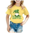 thumbnail image 4 of EHQJNJ T-Shirt Blanc Uni Enfants Jour de la Saint-Patrick Haut à Manches Courtes Imprimé T-Shirt Décontracté Col Rond Chandails en Molleton Graphiques Amusants, 4 of 4