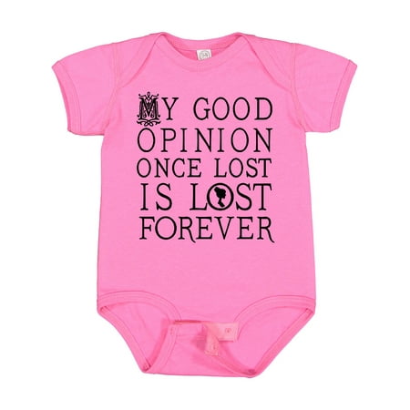 

Inktastic Jane Austen Good Opinion Quote Gift Baby Girl Bodysuit