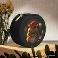 thumbnail image 6 of Yiaed Hip-Hop Guinea Pig. Print Travel Jewelry Case Bridesmaid Gift Boxes Jewelry Travel Organizer Small Round Jewelry Box Mini Storage-Black, 6 of 7
