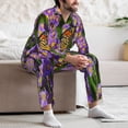 thumbnail image 7 of Sikiie butterflies and Gardens Print Mens Pajama Set, Soft Warm Long Sleeve Sleepwear, Cozy Button-Down Pjs for Men-Small, 7 of 7