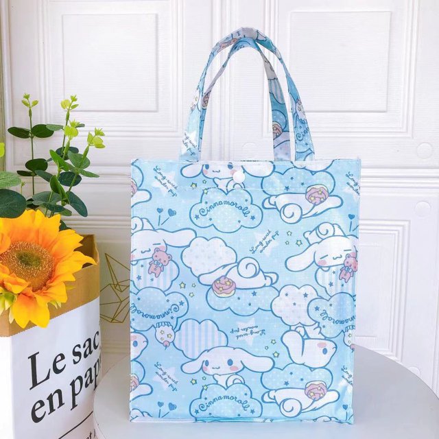 Sanrio-Bolso de hombro de alta capacidad para mujer, bolsa Bento de Anime, Hello Kitty, Melody, Kulomi, 23x27x12cm, regalo para niñas
