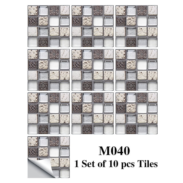 Dvkptbk Wall Stickers 10pcs Home Decor Living Room Tile Set Strong Sticker Kitchen Wall Sticker Home Decor on Clearance