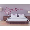 thumbnail image 2 of Large Tree Wall Decal with Blowing Flowers Best DIY Wall Art Living Room Decor Vinyl Art Sticker - Light Gray/Berry, 2 of 6