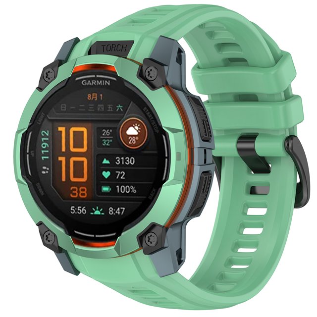 GadgetCom Replacement Strap Compatible with Garmin Instinct 3 45mm 22mm , Silicone Watch Band Sport Workout Strap