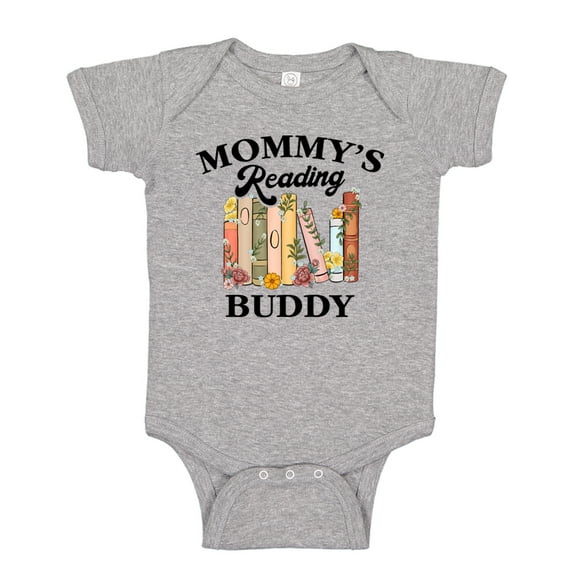 Mommy's Reading Buddy Baby Bodysuit One Piece NB Athletic Heather