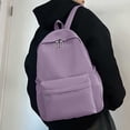 thumbnail image 4 of Cute Aesthetic Backpack Y2K Simple Solid Color Kawaii Backpacks Travel Laptop Backpack Purple, 4 of 4